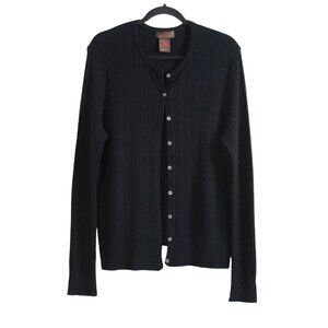 Danier Black Cable Knit Cardigan